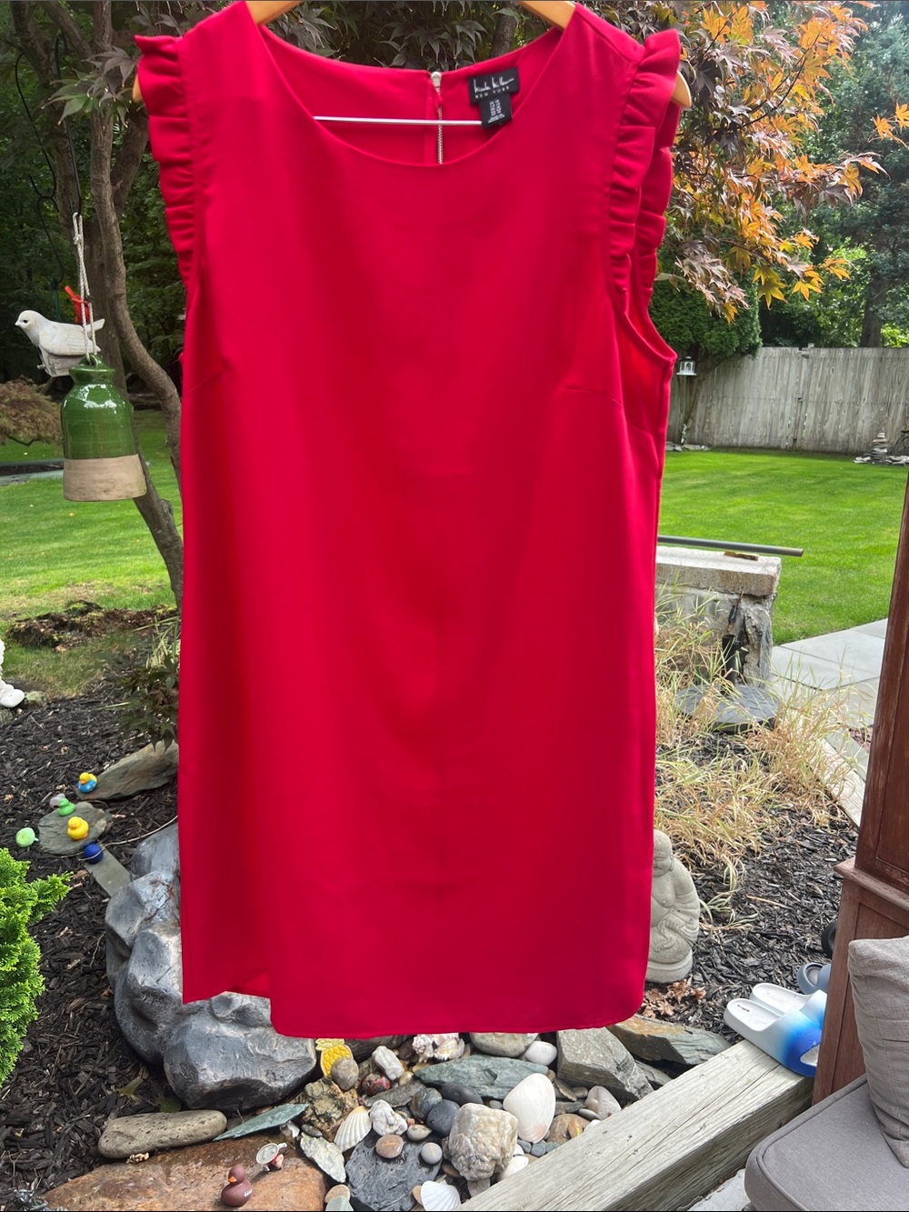 Nicole Miller Ruffle-Shoulder Dress - Picture 5 of 7